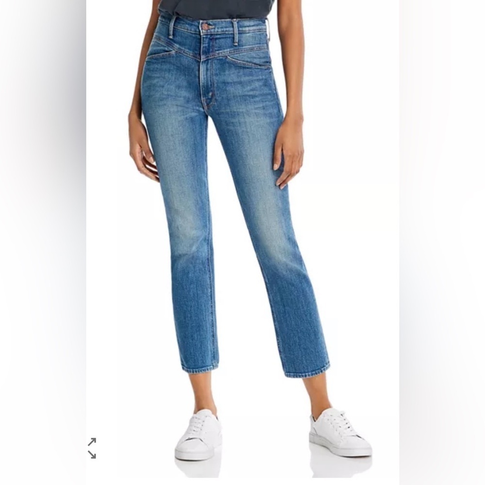 NWT MOTHER The Dazzler Yoke Front Ankle Jeans in Wander Dust Size 34